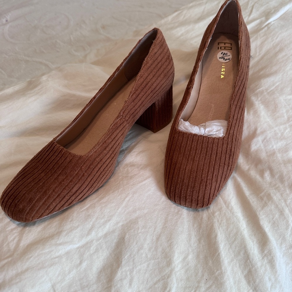 New Elegant  Miista Brown Block Heel Shoes-
